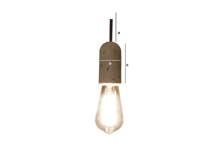 Productafmetingen NUD-hanglamp van cement