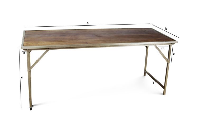 Product Dimensions Oak and steel folding table
