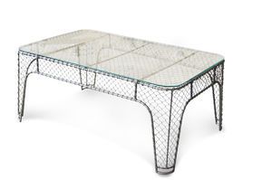 Gridded metal industrial coffee table Ontario