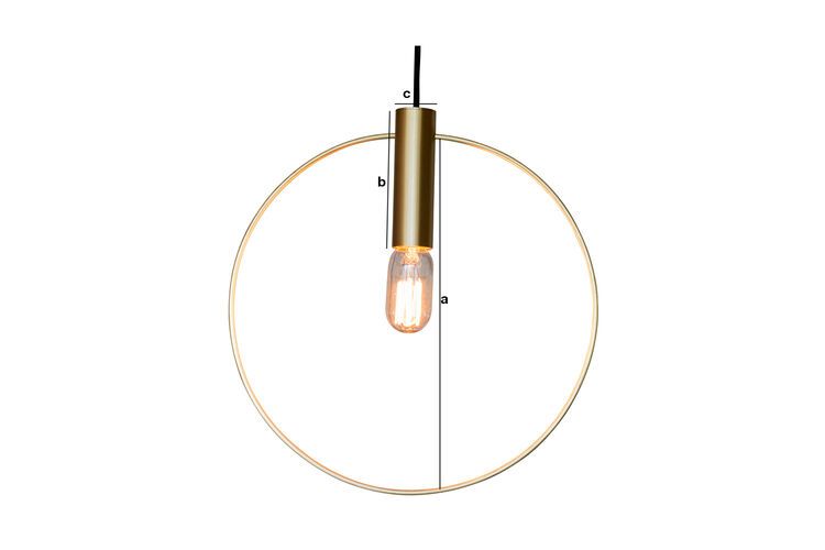Productafmetingen Grote gouden hanglamp Oohalt