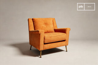 Orange velvet armchair Elbrousse