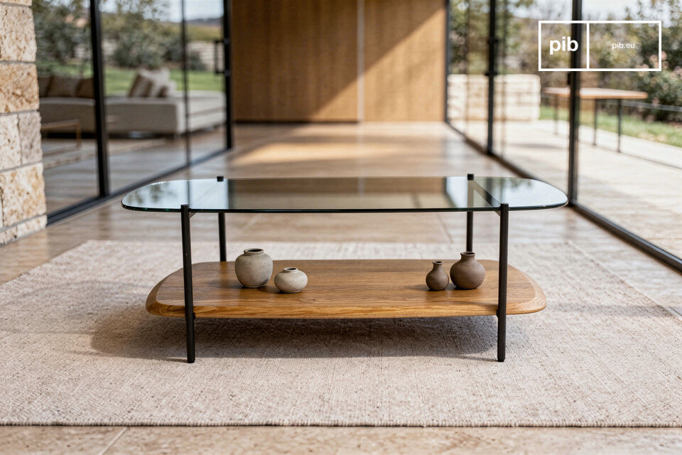 Minimalistisch zeitgenössisch Glas und Holz