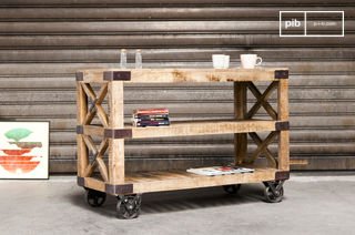 Wooden serving cart