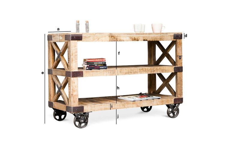 Product Dimensions Wooden serving cart Paddington