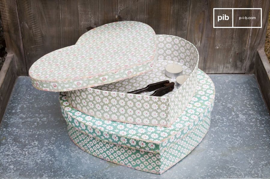 Pair of Birquine boxes shabby