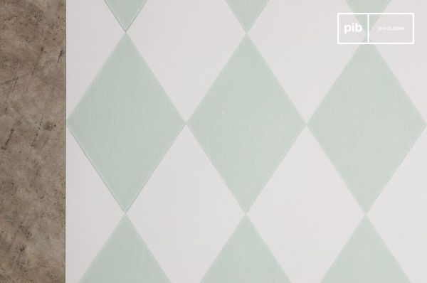 Papel pintado en un hermoso color blanco y verde agua.