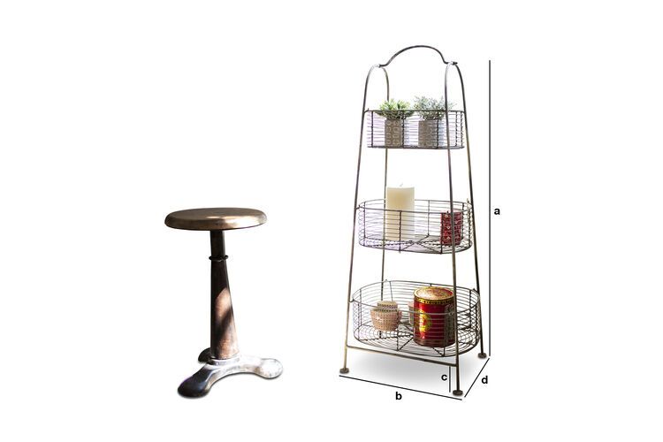 Product Dimensions 3-basket metal patinated rack Lehi