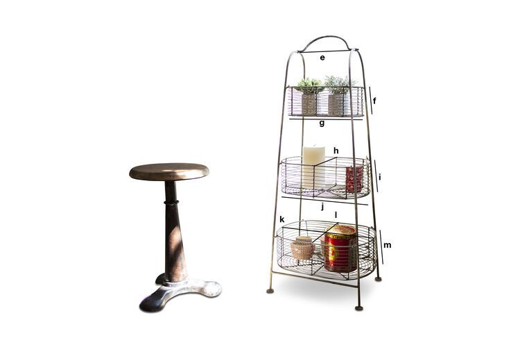Product Dimensions 3-basket metal patinated rack Lehi