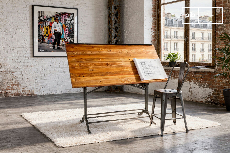 Esta mesa se inspira en los despachos de ingeniería de la primera mitad del siglo XX