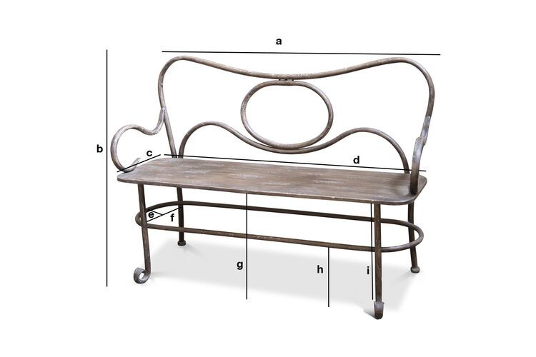 Dimensions du produit Petit banc Alouette