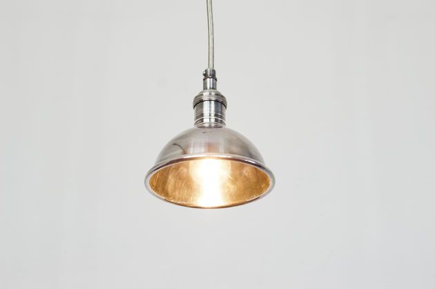 Petite lampe suspendue argentée Olivia