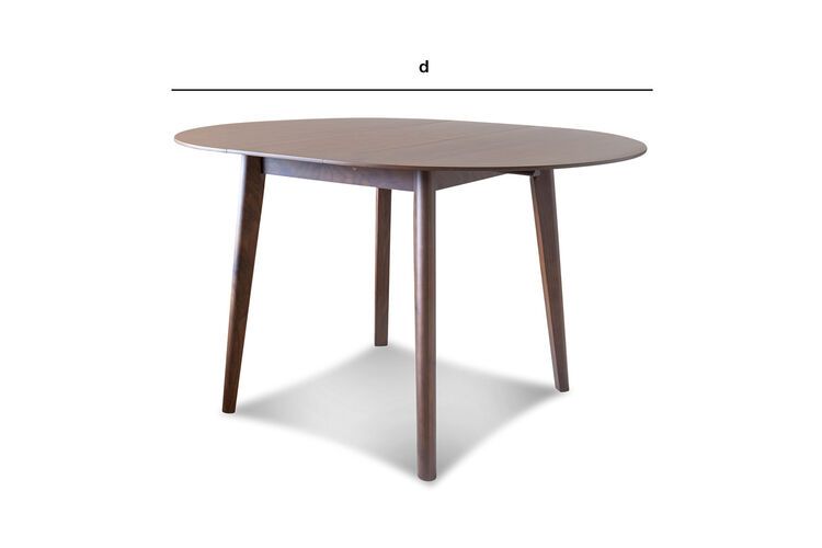 Dimensions du produit Petite table à rallonge en noyer Cristina