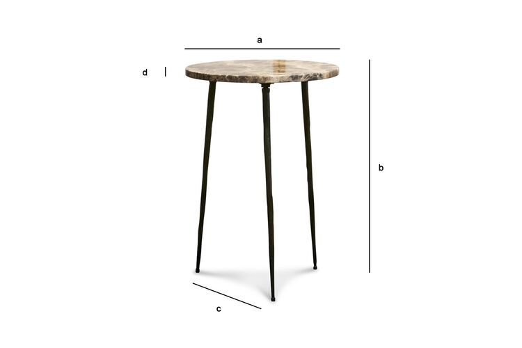 Dimensions du produit Petite table d'appoint en marbre  Vilma