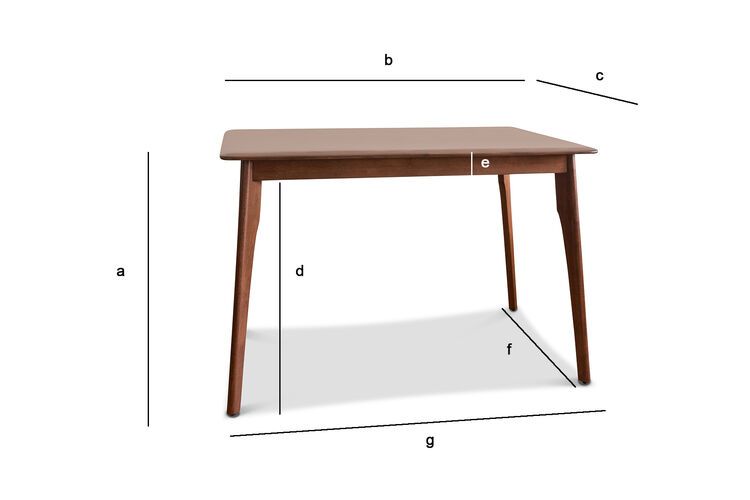 Dimensions du produit Petite table de repas en bois foncé Umea