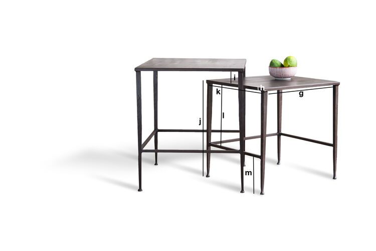 Productafmetingen Philadelphia tafel set