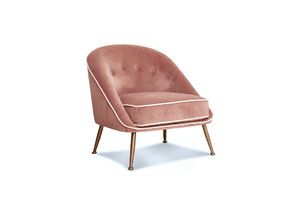 Pink velvet armchair Barnolomeo