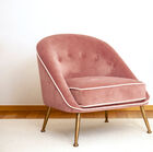 Pink velvet armchair Barnolomeo