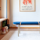 Blue velvet bench Aurora