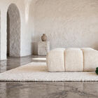 Poggiapiedi in tessuto crema Atoll