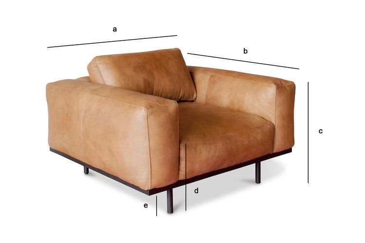 Dimensioni del prodotto Poltrona in pelle color avana Almond
