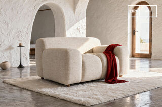 Poltrona in tessuto crema