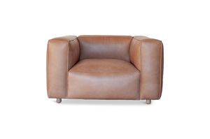 Poltrona in pelle color cammello Krieger