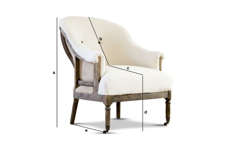 Dimensioni del prodotto Poltrona rotonda in lino e cotone beige Léonie