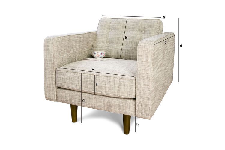 Dimensioni del prodotto Poltrona Svendsen beige