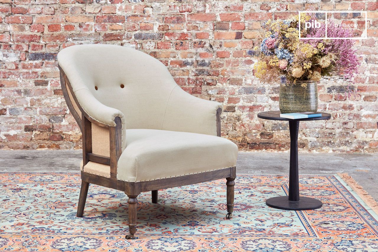 Poltrona Stile Cottage Fauteuil à Housser Blanc