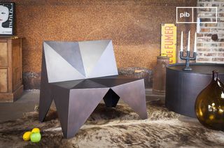 Polygonal Metal Armchair