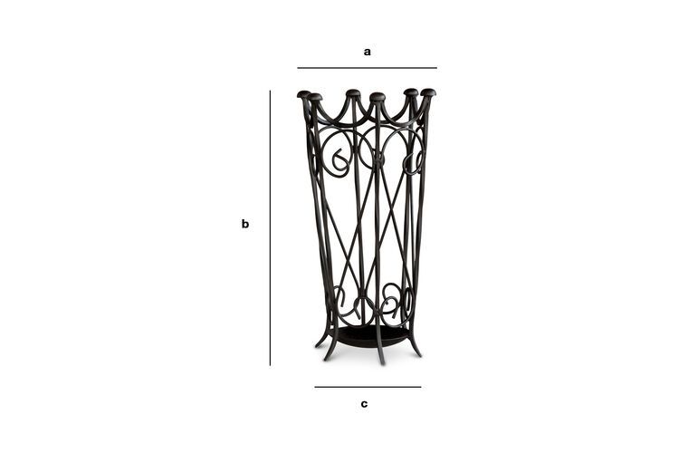 Dimensions du produit Porte-parapluie en fer noir Konz