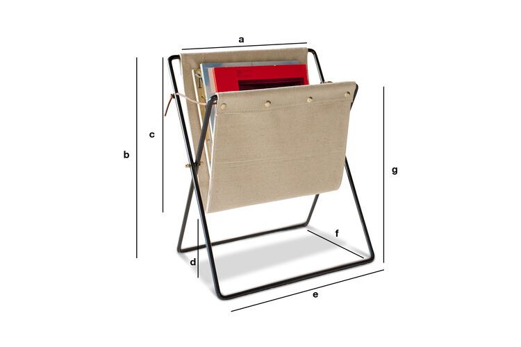 Dimensions du produit Porte-revues en toile beige Herman