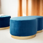 Base en laiton doré qui se marie parfaitement avec le bleu profond.