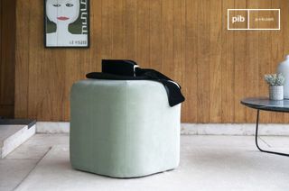 Pouf in velluto verde