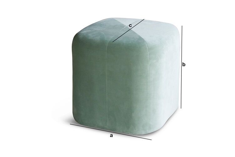 Dimensioni del prodotto Pouf in velluto verde Skagen