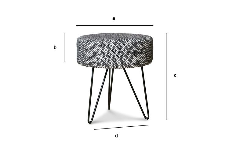 Dimensioni del prodotto Pouf treppiede Leander