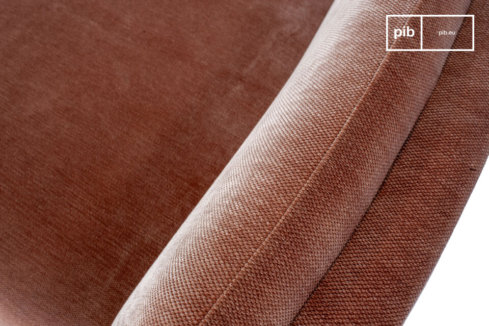 Its low seat and solid sides create a strong visual anchor