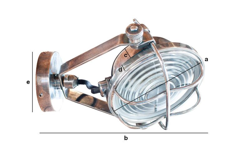 Dimensions du produit Projecteur orientable en métal argenté  Chicago