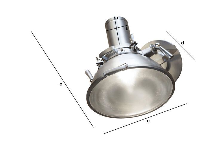 Dimensiones del producto Proyector de metal plateado Queen Mary