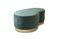 Miniatura Puf verde de terciopelo con forma de haba para dos personas Dallas Clipped