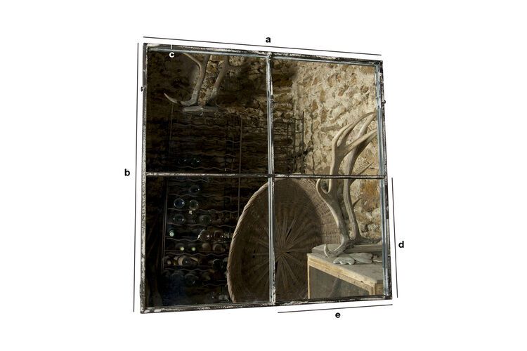 Produktdimensionen Quadratischer Spiegel mit 4 Abschnitten Clifton