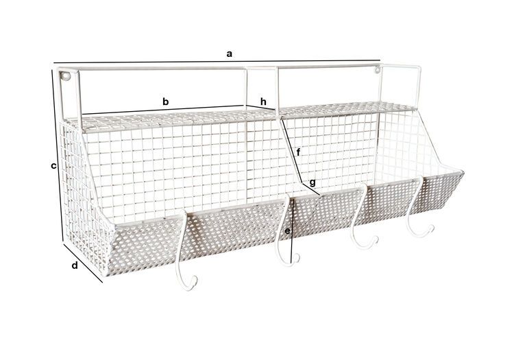 Dimensions du produit Rangement mural en métal blanc  Jémilie
