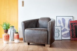 Fauteuil van chocolade leer Red Baron