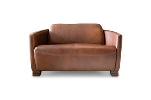 2-seater hazelnut leather sofa Red Baron