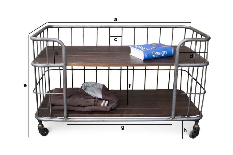 Productafmetingen Serveerwagen met wielen Remember