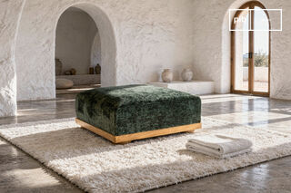 Reposapiés de terciopelo verde Dune