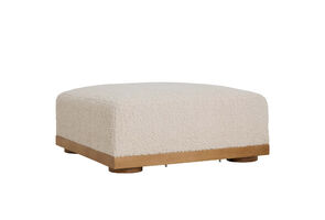 Repose-pied en tissu bouclé crème Dune