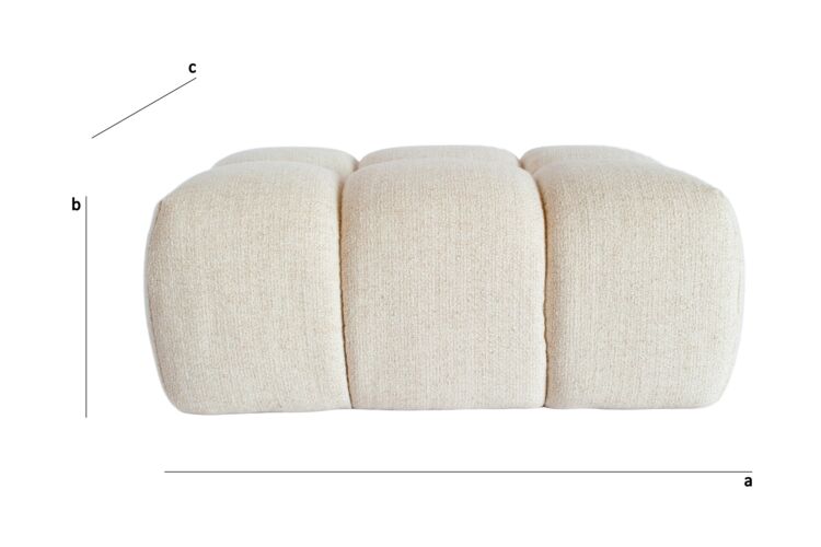 Dimensions du produit Repose-pied en tissu crème Atoll