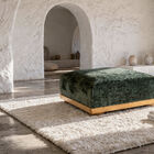 Repose-pied en velours vert Dune