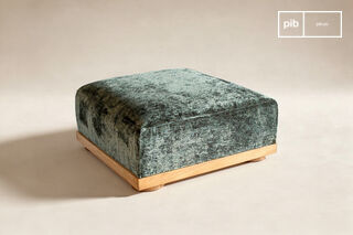 Repose-pied en velours vert Dune